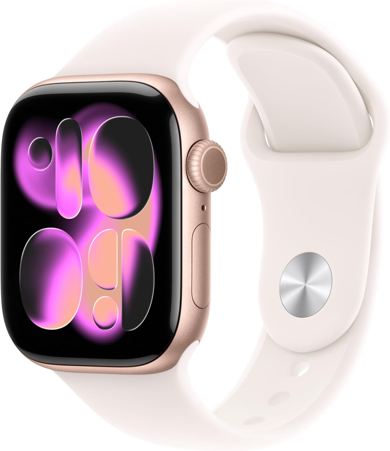 Apple Watch Series 11 [GPS 42mm] Smartwatch with Rose Gold Aluminum Case with Light Blush Sport Band - S/M. Sleep Score, F...