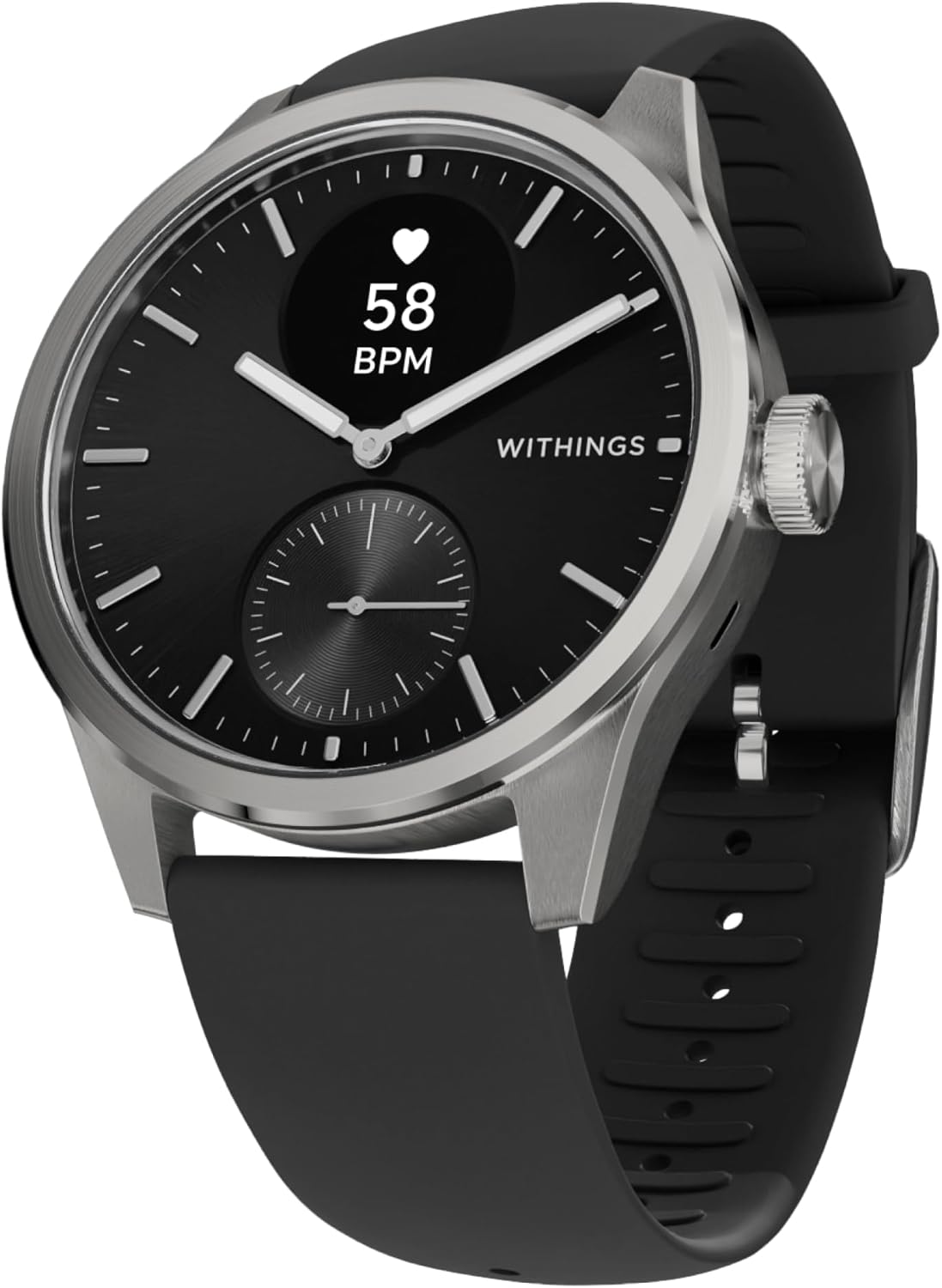 WITHINGS ScanWatch 2 - Hybrid Smart Watch, Heart Rate Monitoring, Fitness Tracker, Cycle Tracker, Sleep Monitoring, GPS Tr...