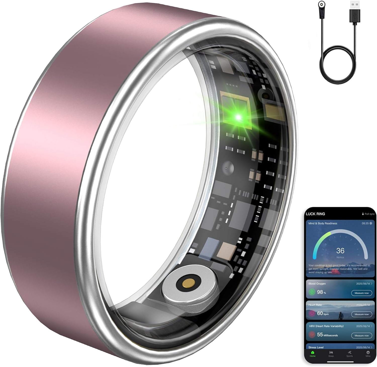 VAMOTRA Smart Ring for Women & Men, Fitness Tracker Ring with Heart Rate Monitor, HRV, Sleep Tracking, No Subscription Fe...