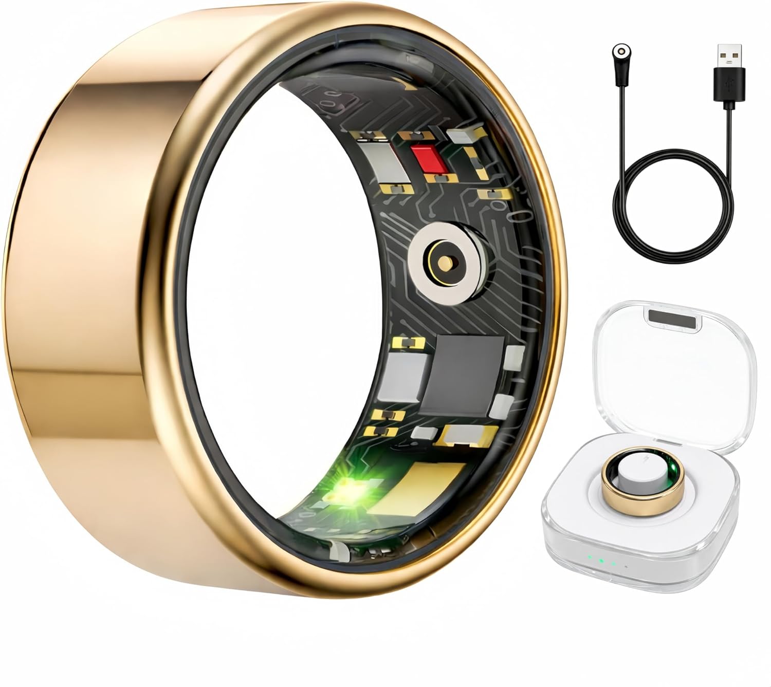 Aoyool Smart Ring Health & Fitness Tracker for Men & Women, Heart Rate, SPO₂, Sleep & Activity Monitoring, IP68 Waterproo...