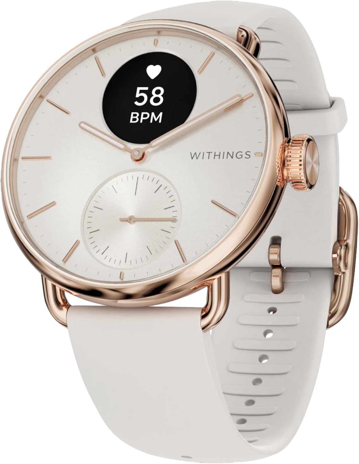 WITHINGS ScanWatch 2 - Hybrid Smart Watch, Heart Rate Monitoring, Fitness Tracker, Cycle Tracker, Sleep Monitoring, GPS Tr...